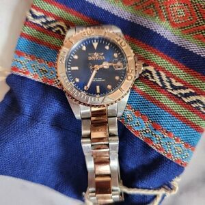 Invicta pro diver womens quartz wristwatch blue dial stainless steel